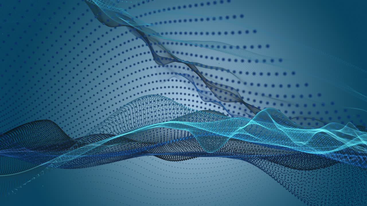Fantastic animation with particle wave object in slow motion, 4096x2304 loop 4K