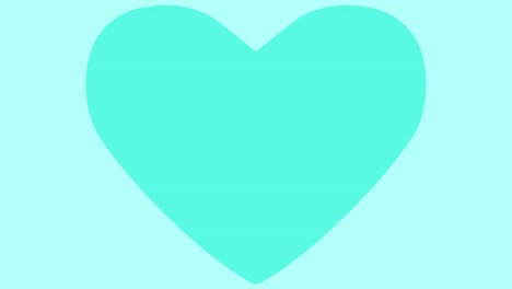 motion graphics with cute hearts growing light blue