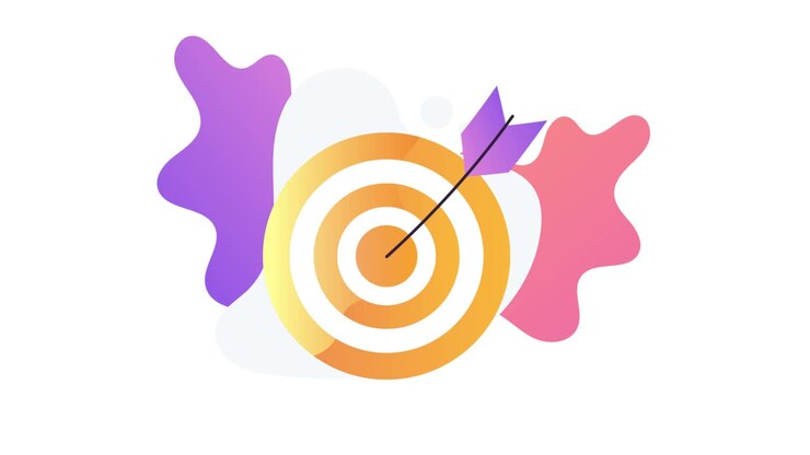 digital marketing strategy animation, target animation. 4K seamless loop animation footage.