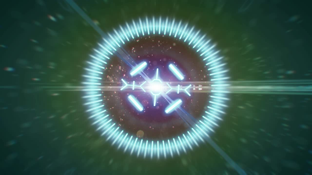 animación en 2d de un objetivo con un fondo de resaltos anamórficos