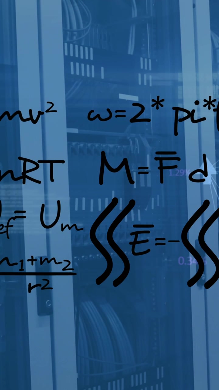 Animation of mathematical equations data processing over computer servers