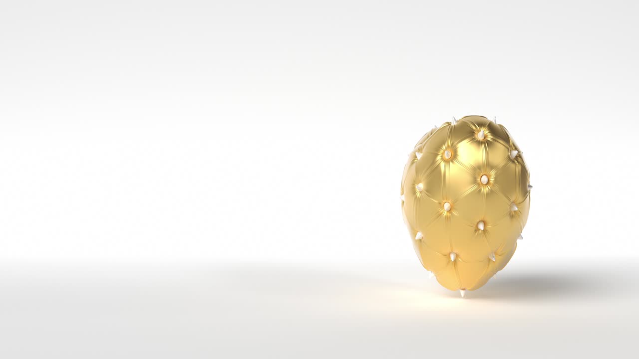 Rotating golden 3d heart decorated spikes.