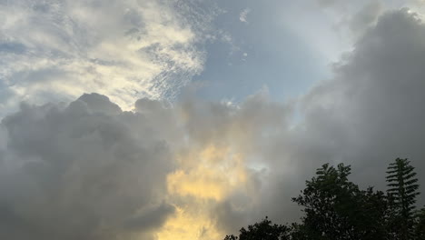 movement of grey clouds in the evening