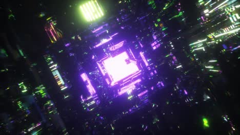 cyberpunk neon tunnel visualization
