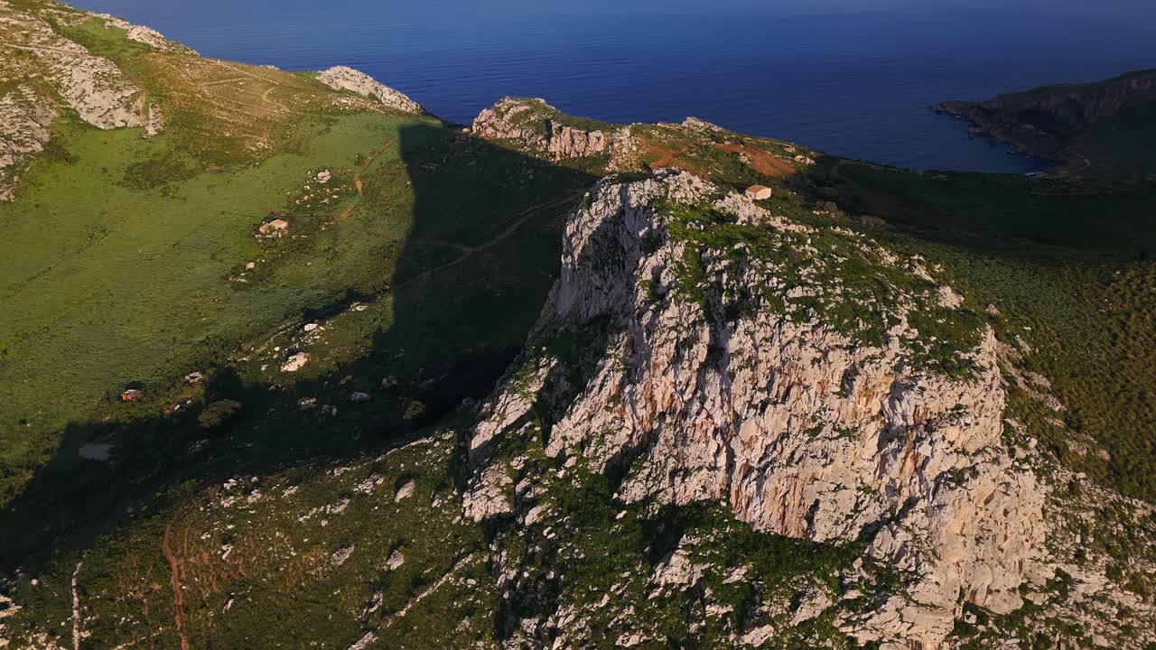 Mountainous landscape of Monte Monaco in San Vito Lo Capo, Sicily, overlooking the sea