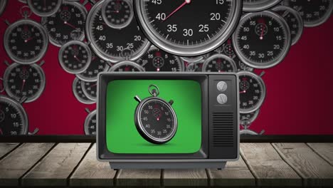 Television-with-timer-on-its-screen