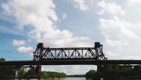 old railroad bridge across white river in de valls bluff, arkansas, usa