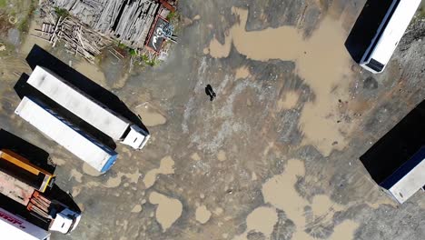 car park in the mud