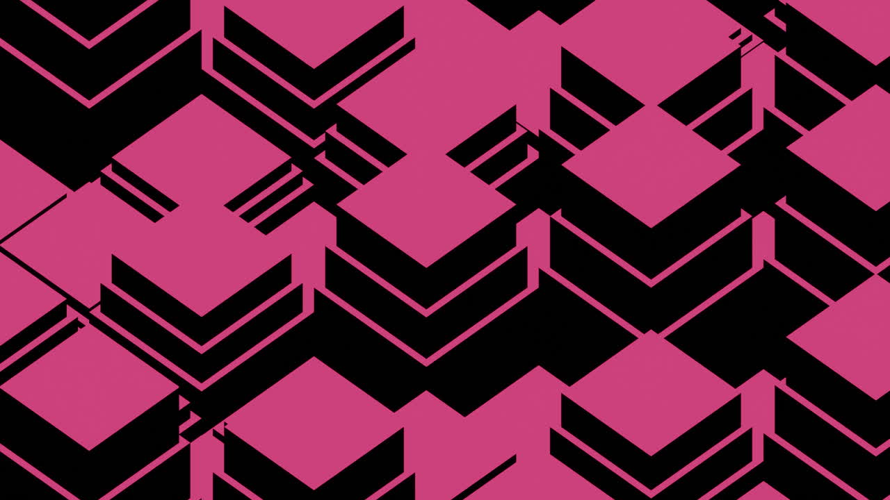 Dynamic Pink and Black Abstract Geometric Pattern Loop