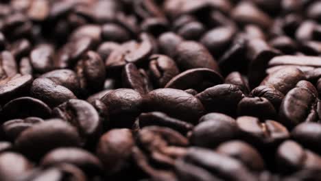 roasted coffee beans background. video loop. close-up