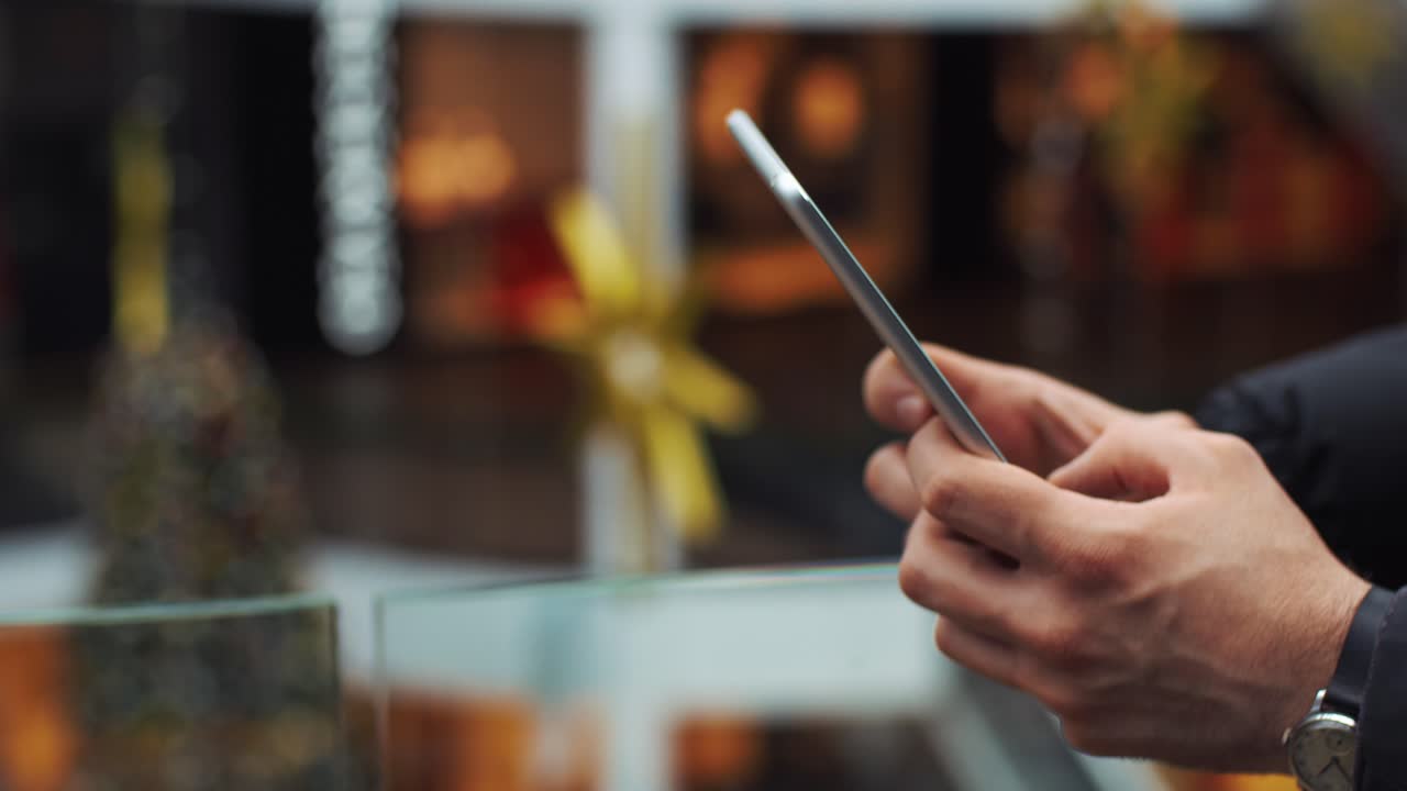 Hands using a smartphone