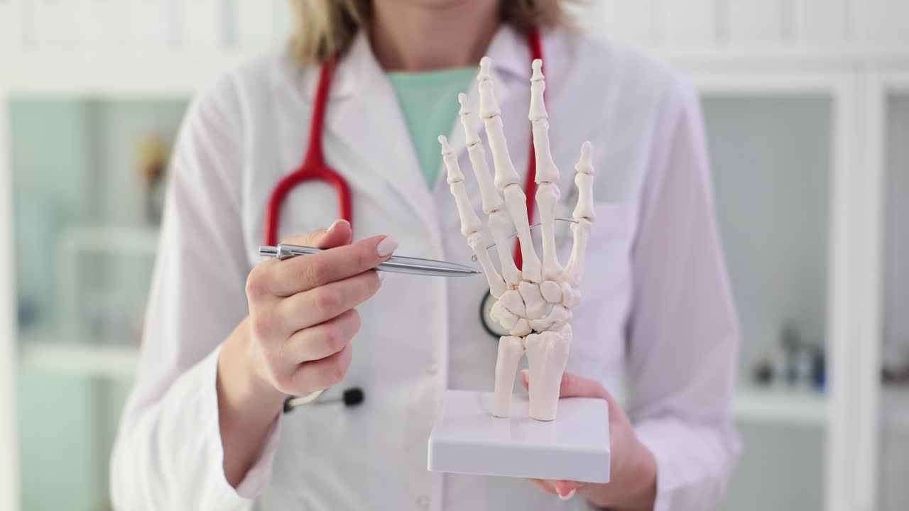 Doctor with Hand Skeleton Model