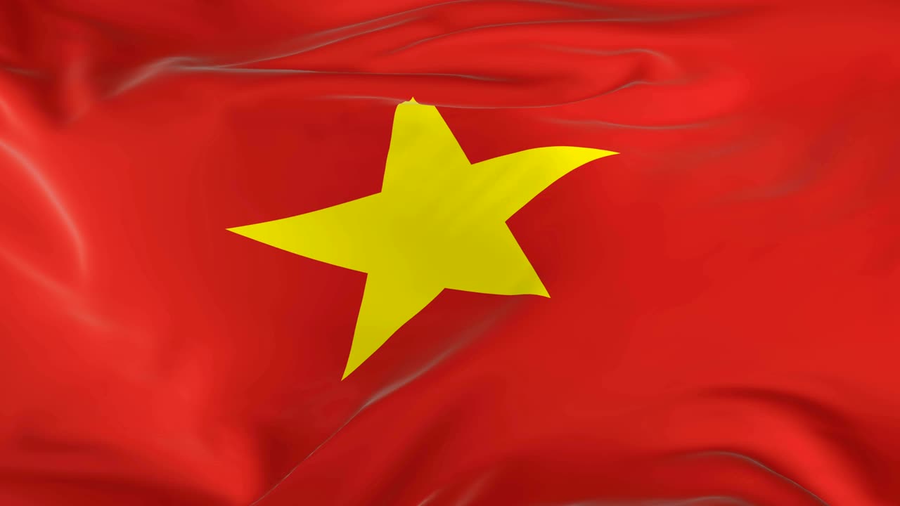 ondeando una bandera en bucle como fondo vietnam