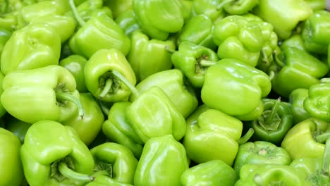 a pile of fresh green bell peppers