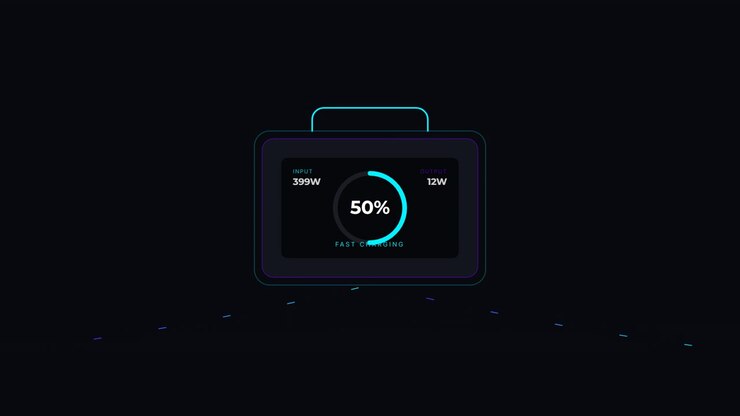 Animazione dell'interfaccia di ricarica della batteria digitale