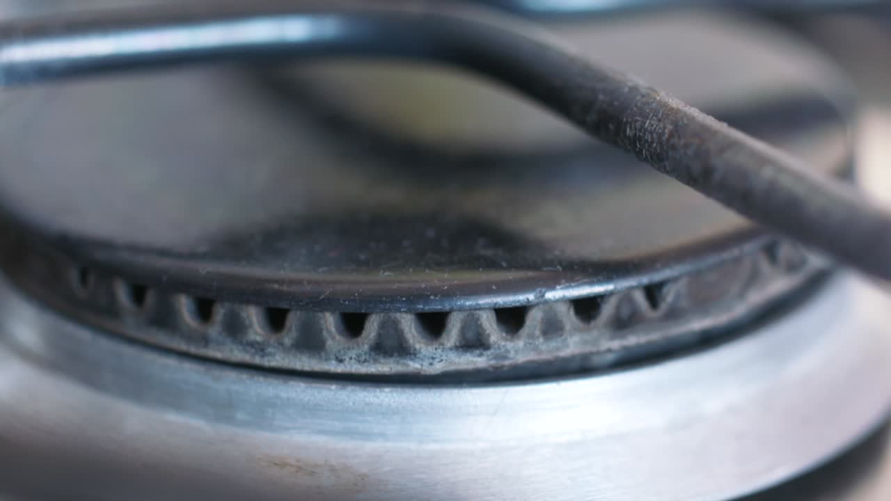 가스 스토브 버너의 클로즈업