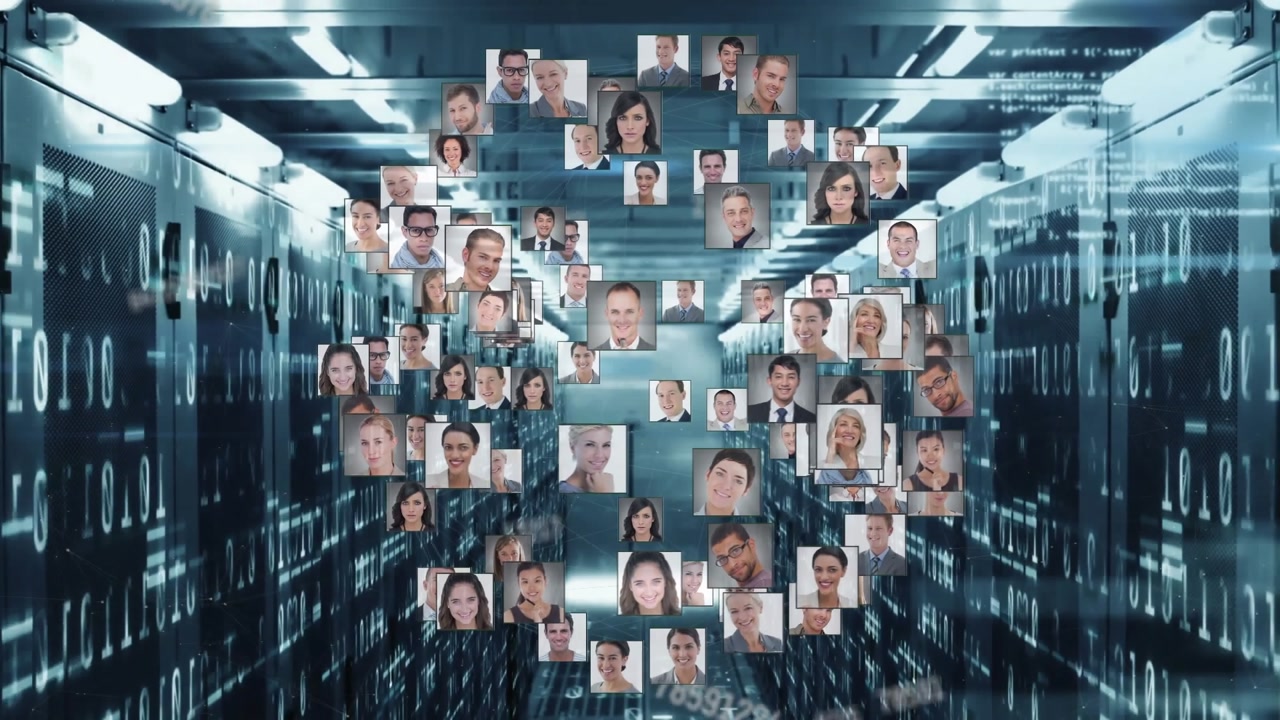 Global computer networks and data processing concept where computer servers exchange information