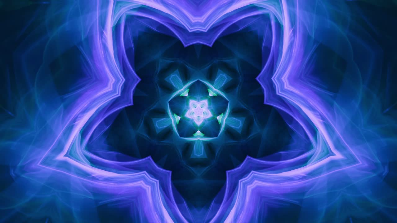 hipnótica estrella cósmica supernova ciclo sin fisuras caleidoscopio mandala, energía abstracta núcleo túnel trance música de fondo éxtasis, música vj pulso visual latidos
