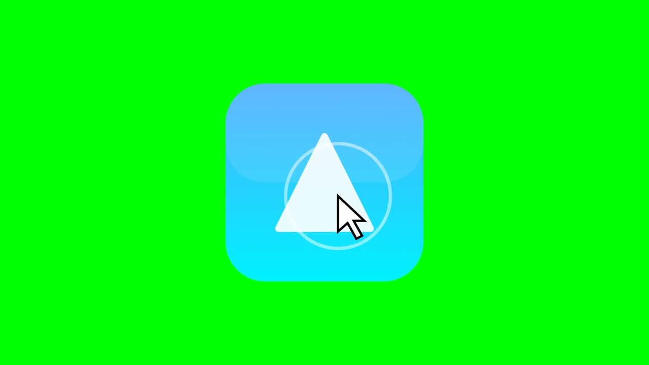 Computer Mouse Cursor Clicking on App Icon with Green Screen Background