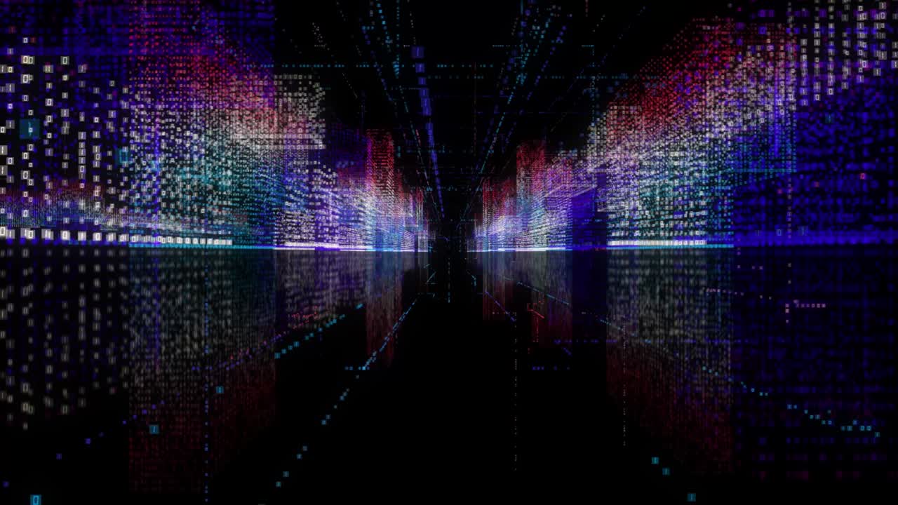 Seamless loop abstract hologram 3D smart city