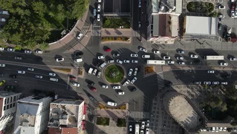 intersection city center aerial view