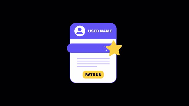 Animated User Profile Card with Star Rating and Feedback Button