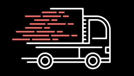 animación del icono de la línea de entrega de mercancías con alfa