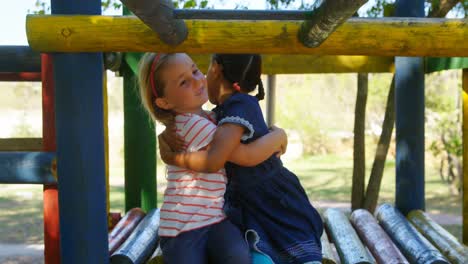 Kids-embracing-each-other-in-the-playground-4k