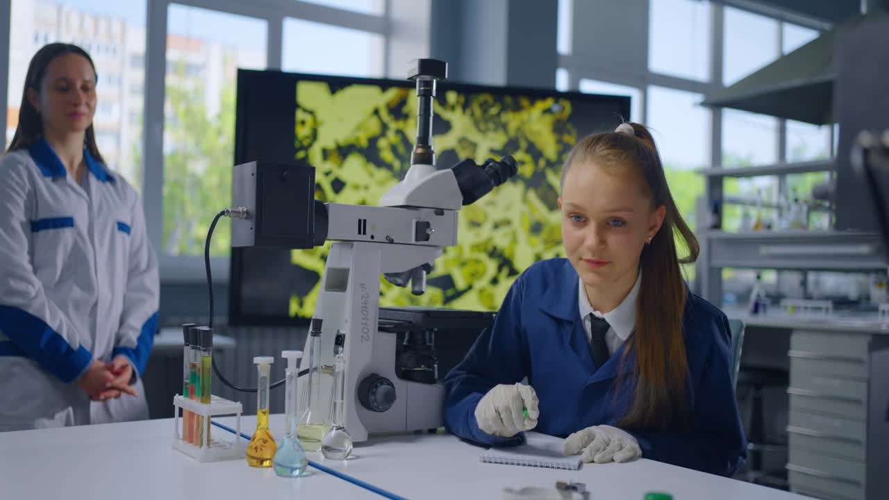 Student conducting experiments in a science laboratory