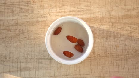 soaking almonds in water for almond milk