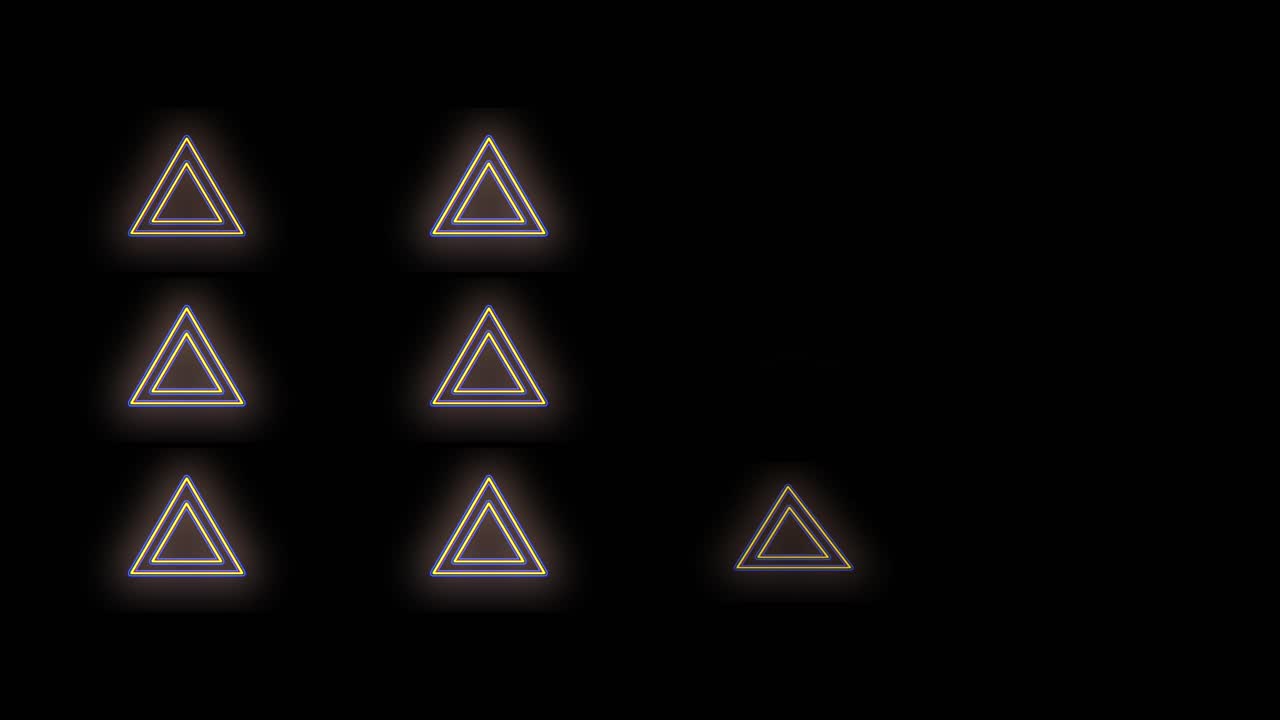 patrón de triángulos con luz led amarilla neón pulsante 2