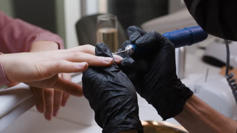 manicure service in a nail salon
