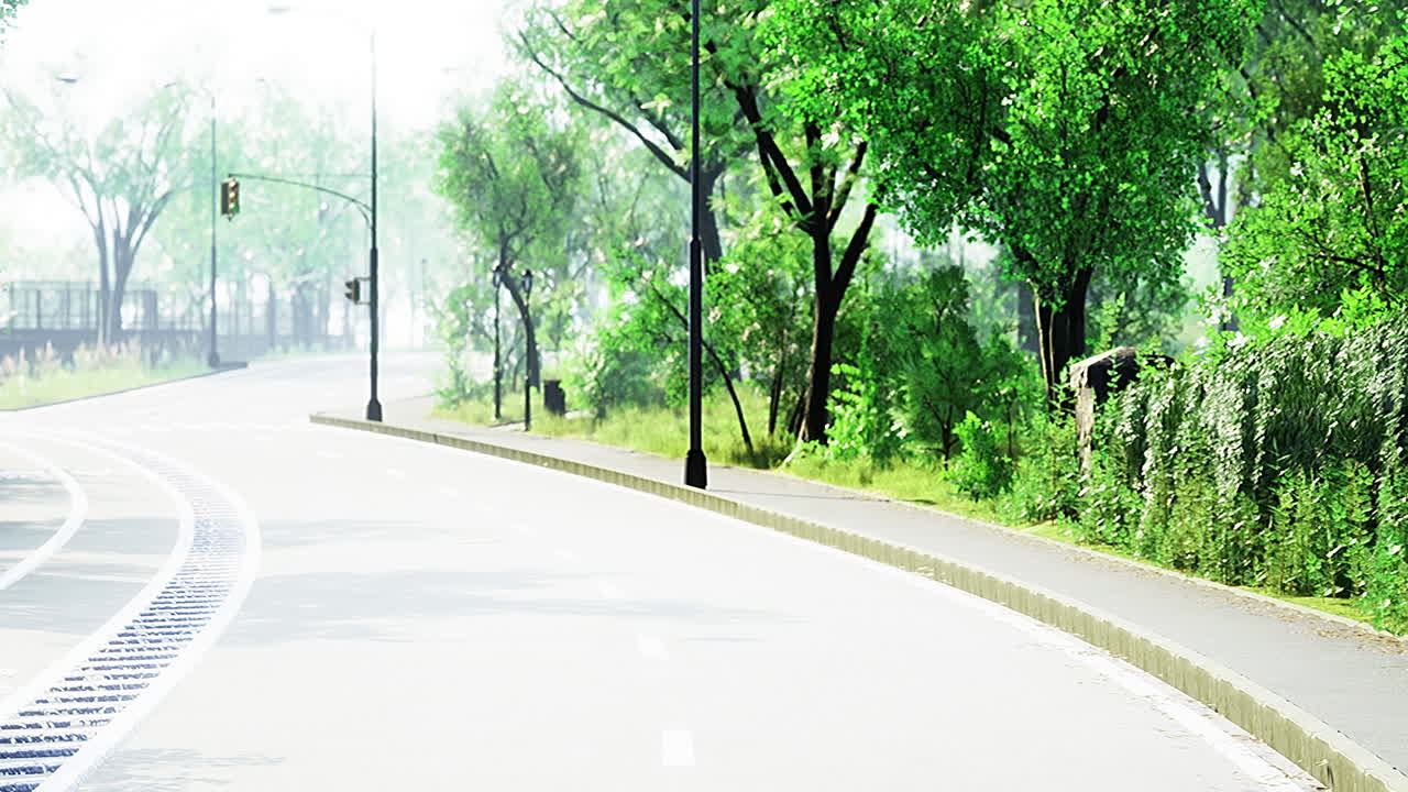 Lush green pathway under bright sunlight inviting tranquil strolls in nature