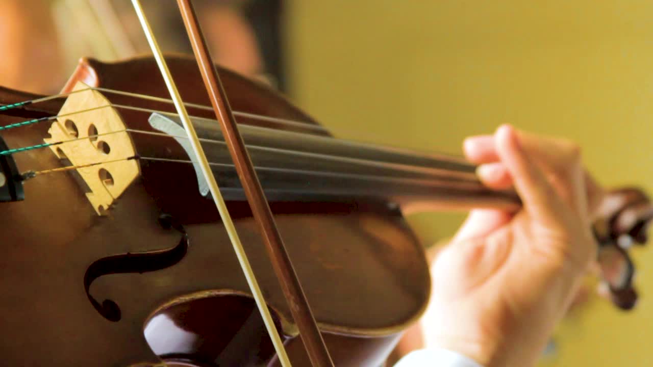 Close-up of a Violin Being Played
