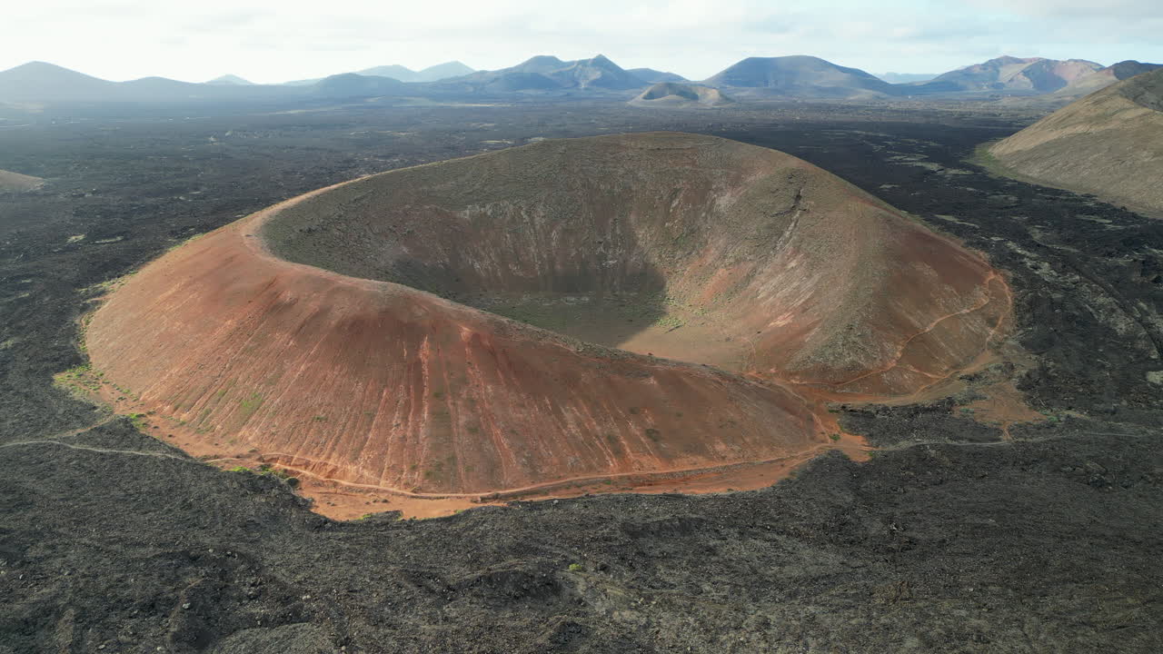 Aerial View of a Volcano Crater