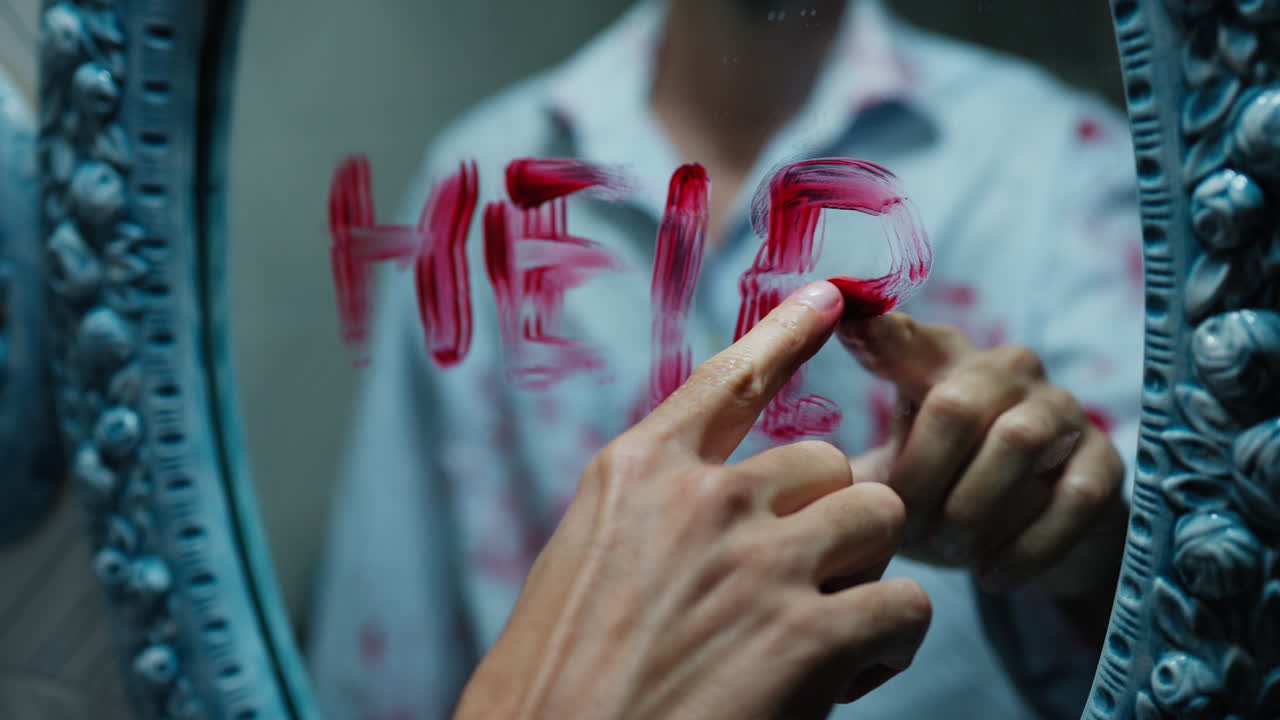 Man Writes Help in Blood on Bathroom Mirror for Halloween Horror