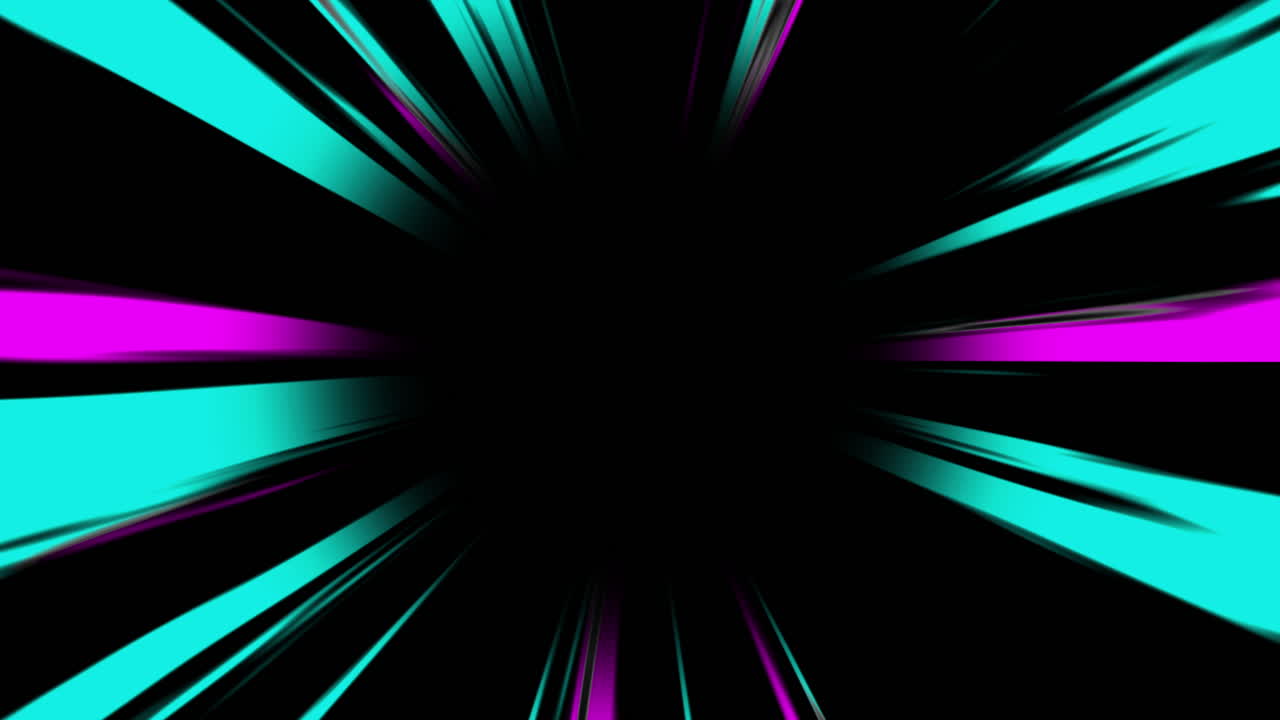 Vibrant Cyan and Magenta Speed Lines Zooming on Black Background