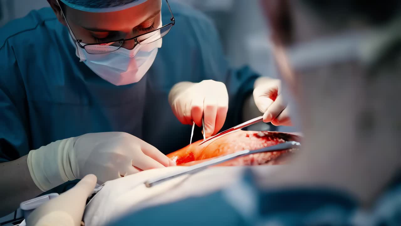 хирургическая процедура в процессе