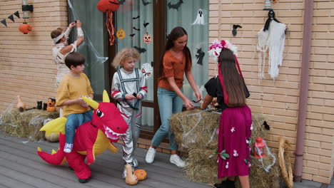 people celebrating halloween