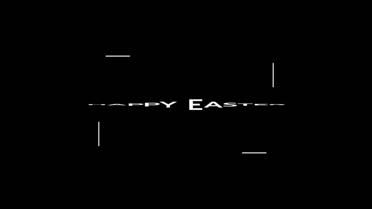 흑색 사각형과 중간에 색 인 사스레프 글으로 행복한 부활절 텍스트