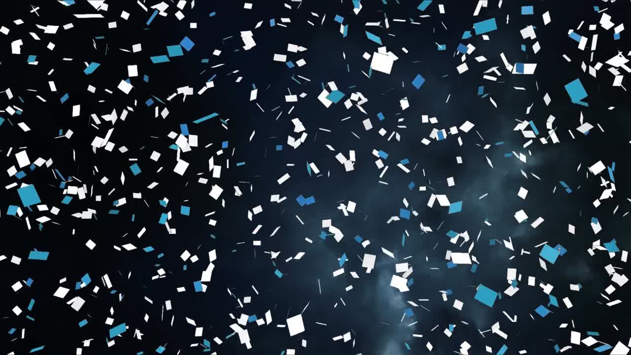 confeti blanco y azul cayendo