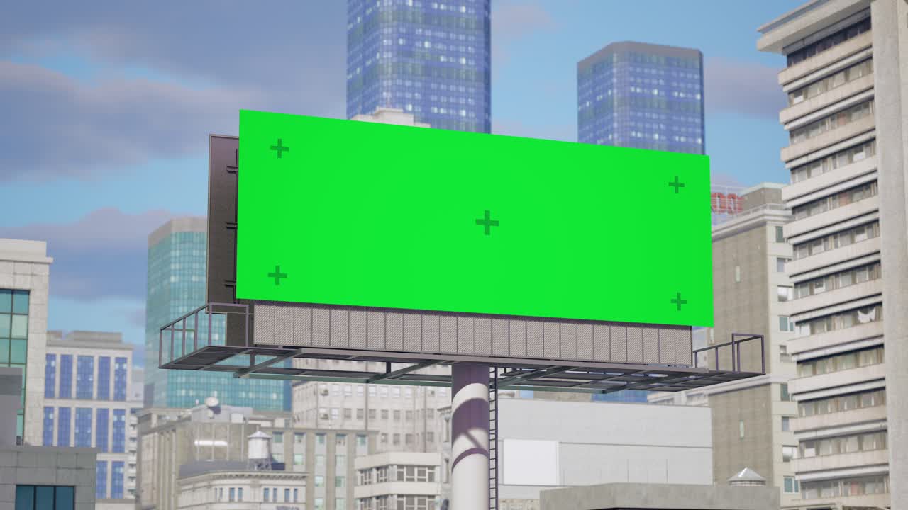 Green Screen Billboard in a Cityscape