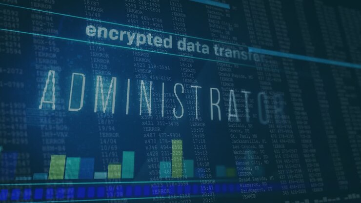 screen fading into blue gradient triggers interface animating encrypted data transfer for security