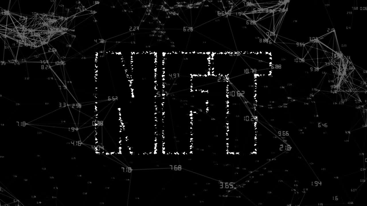 animación de nft sobre conexiones y fondo negro
