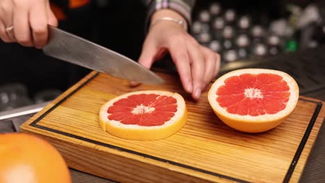 cutting grapefruit