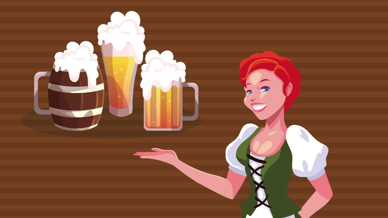 Oktoberfest Waitress with Beer