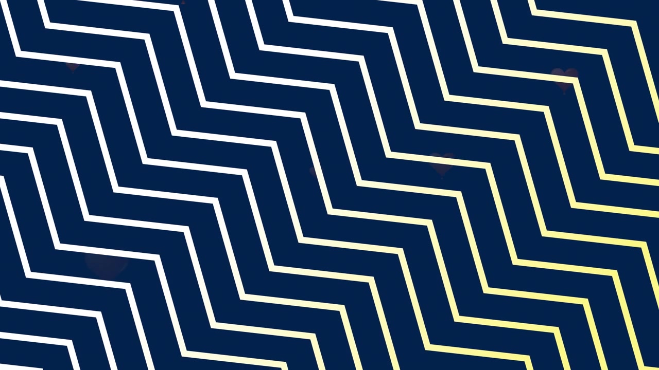 Animation of heart icons with zig zag pattern