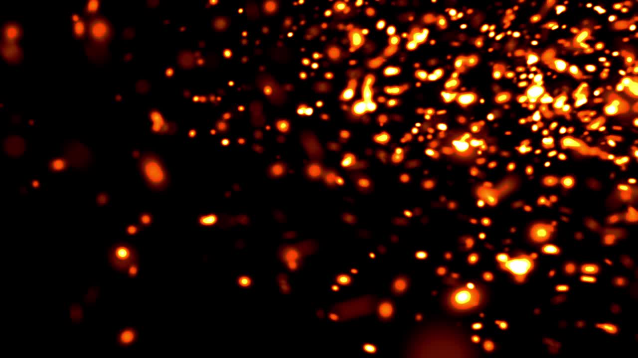 Abstrac Realistic  3D  Spark and Small fire Particles  on Black Background