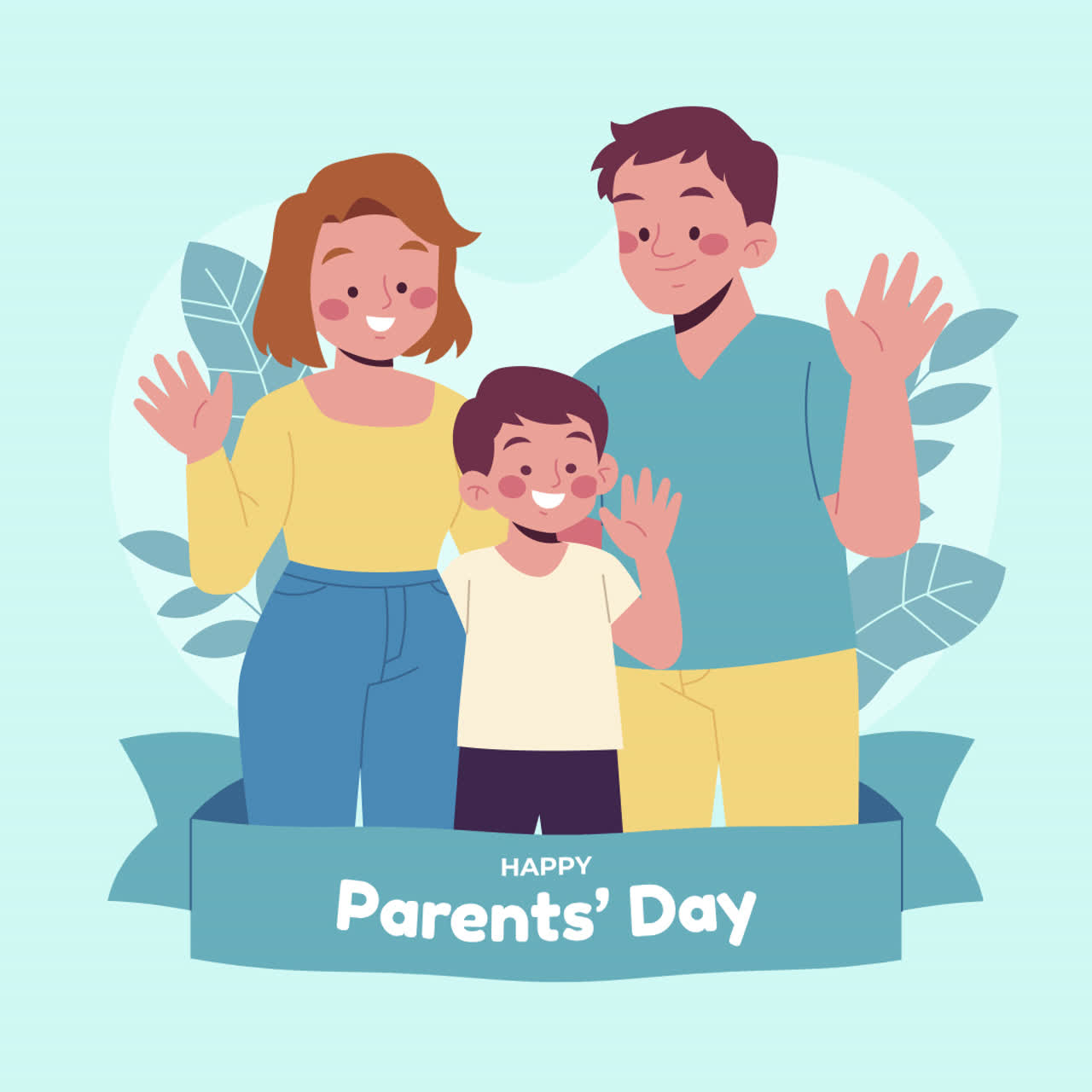 행복한 부모의 날 일러스트레이션
