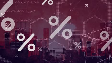 animation of data processing over city scape